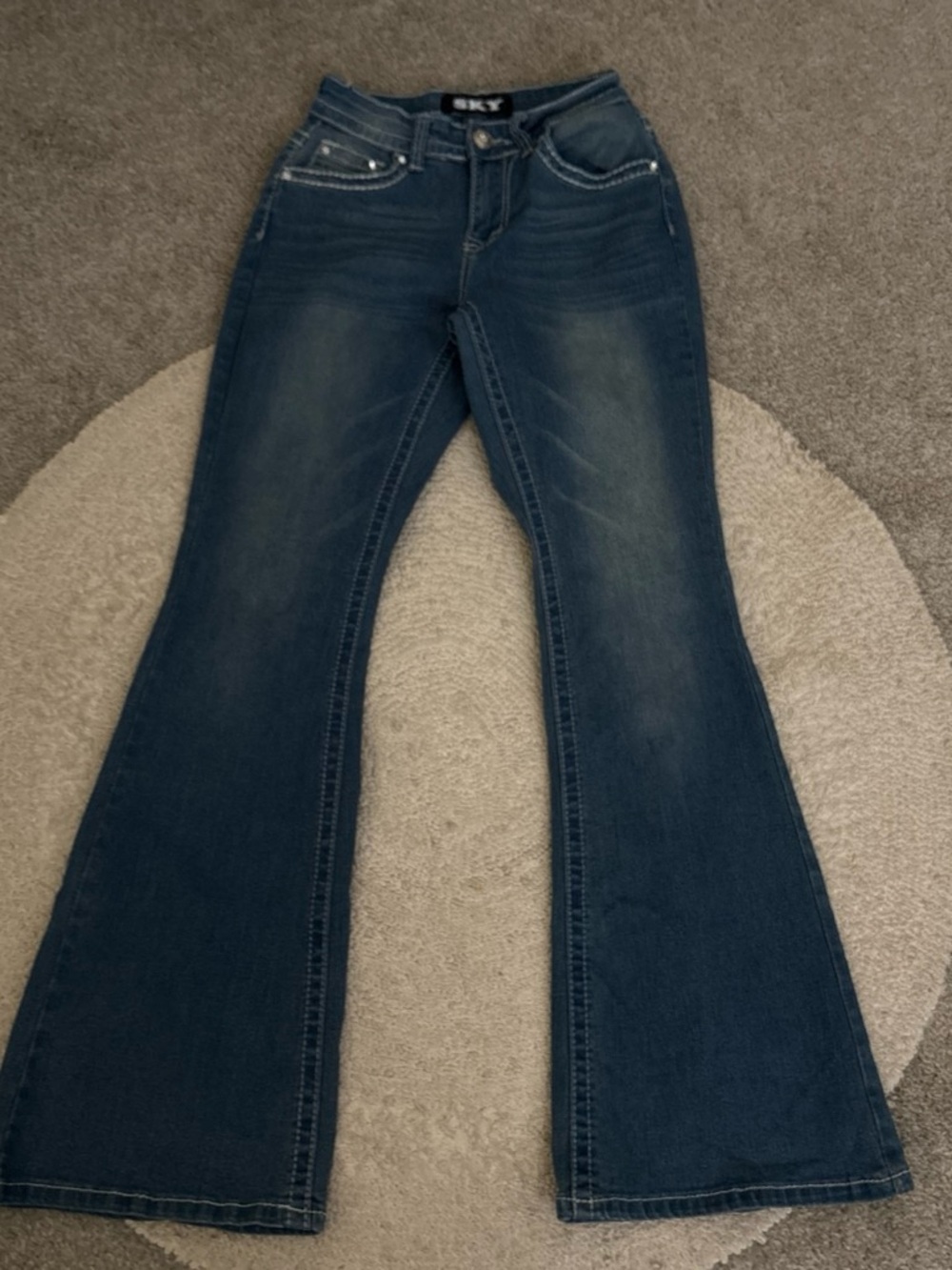 Flare embellished sky brand jeans